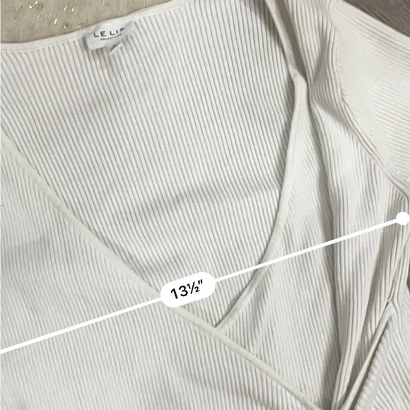 Le Lis white ribbed faux wrap crop top - Picture 3 of 4